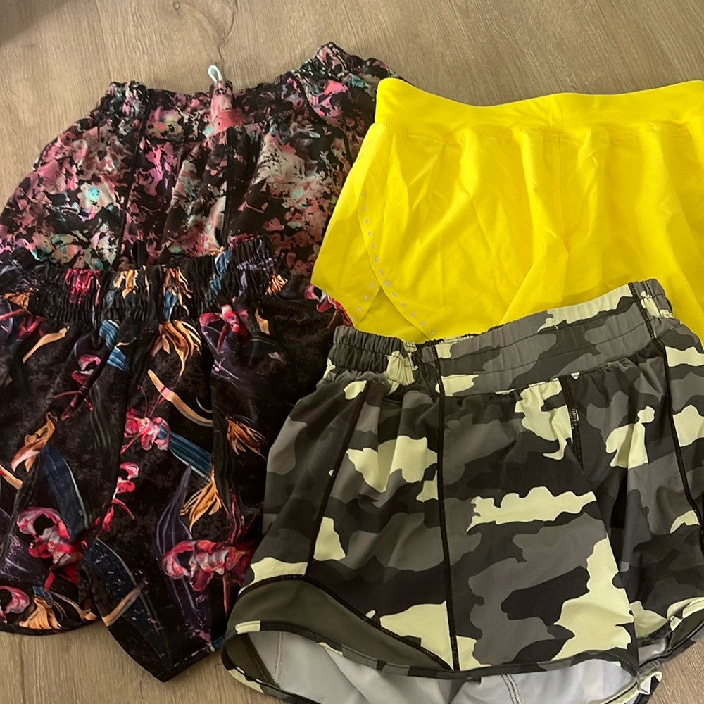 Bundle of Lululemon shorts all size 4, 4inch inseem